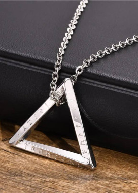 Намисто з трикутним кулоном та гравіруванням хром MFStore Изображение Намисто з трикутним кулоном та гравіруванням хром MFStore