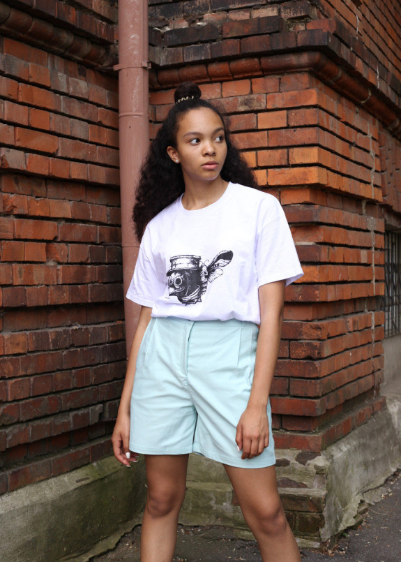 Шорты женские бирюзовые Kathreen Tur streetwear Изображение Шорты женские бирюзовые Kathreen Tur streetwear