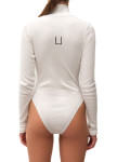Базовый белый боди с длинным рукавом Изображение Базовый белый боди с длинным рукавом