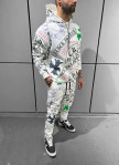 Костюм на флісі з кольоровими принтами білий MFStore Изображение Костюм на флісі з кольоровими принтами білий MFStore