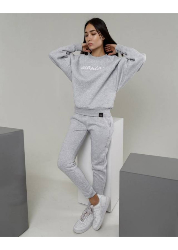 Штаны женские на флисе серые Изображение Штаны женские на флисе серые