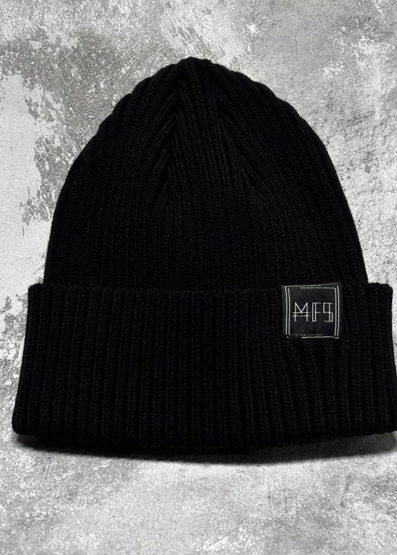 Шапка біні чорна з відворотом MFS Изображение Шапка біні чорна з відворотом MFS