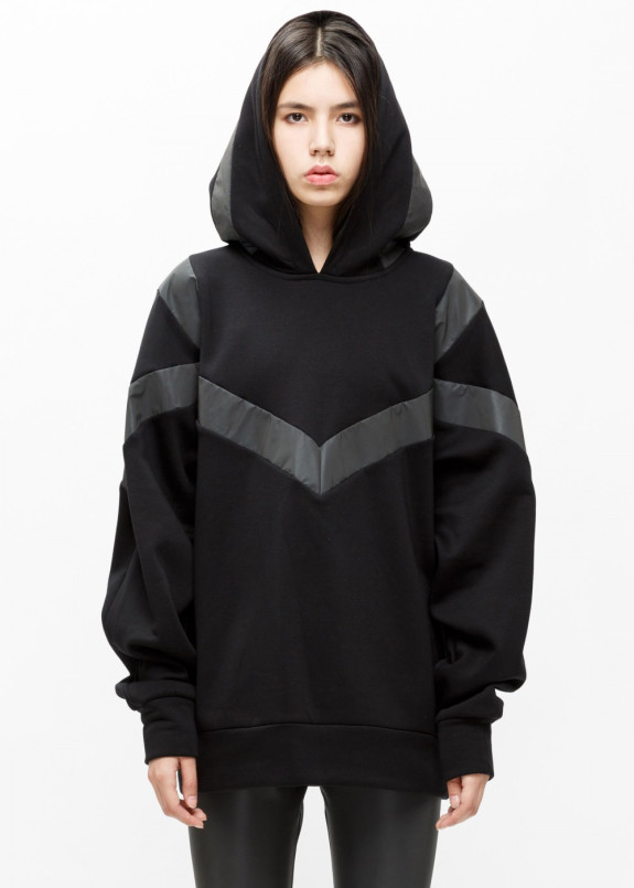 Худи женское с рефлективными вставками Изображение Худи женское с рефлективными вставками