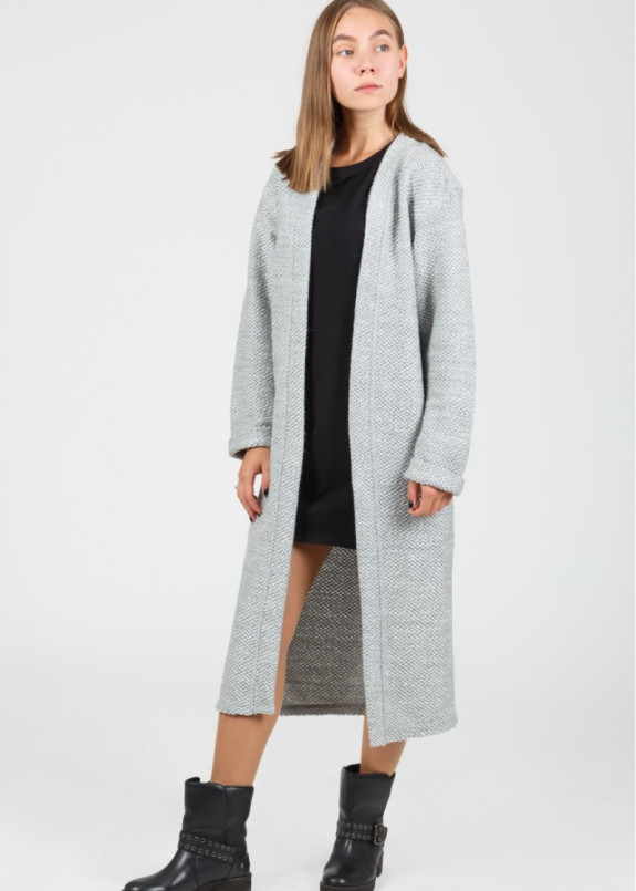 Женский кардиган серого цвета Street style Изображение Женский кардиган серого цвета Street style