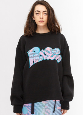 Свитшот черный с граффити Roussin Изображение Свитшот черный с граффити Roussin