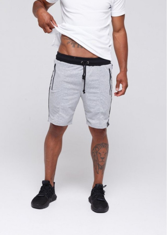 Шорты мужские с лампасами серые Изображение Шорты мужские с лампасами серые