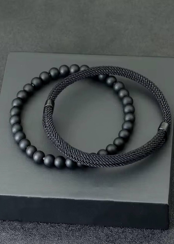 Комбінований браслет all black MFStore Изображение Комбінований браслет all black MFStore