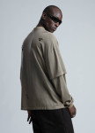 Лонгслів оверсайз з подвійним рукавом і текстом хакі MFStore Изображение Лонгслів оверсайз з подвійним рукавом і текстом хакі MFStore
