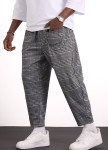Стильні брючні штани з накладними карманами в клітинку сірі MFStore Изображение Стильні брючні штани з накладними карманами в клітинку сірі MFStore