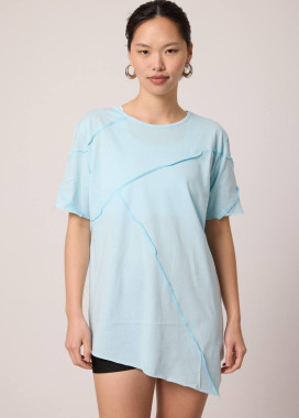 Футболка дизайнерська асиметрична унісекс блакитна MFStore Изображение Футболка дизайнерська асиметрична унісекс блакитна MFStore