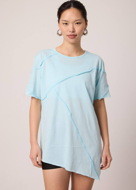 Футболка дизайнерська асиметрична унісекс блакитна MFStore Изображение Футболка дизайнерська асиметрична унісекс блакитна MFStore