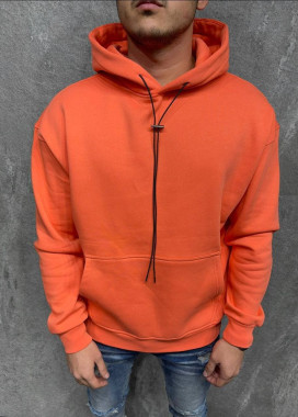 Изображение Худи мужское базовое со шнурками оранжевое MFStore