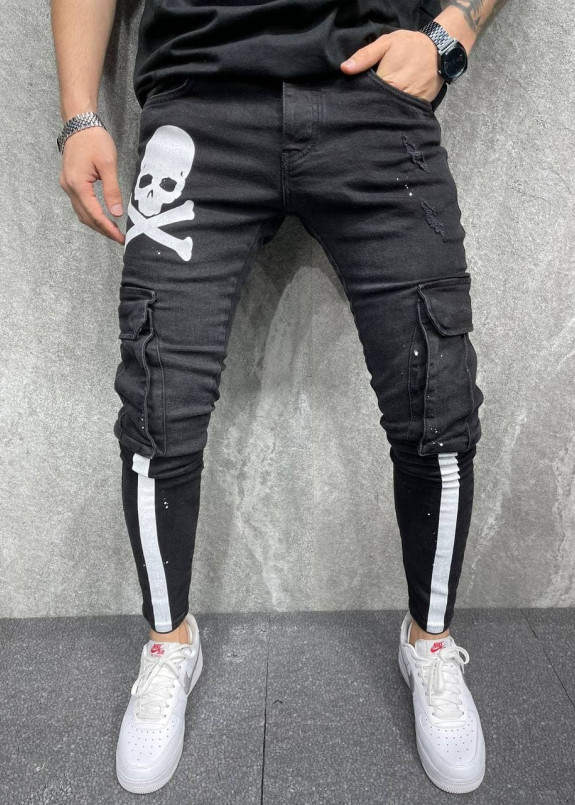 Джинси з черепом та смужками MFStore Изображение Джинси з черепом та смужками MFStore