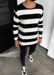 Лонгслив черно-белый в полоску MFStore Изображение Лонгслив черно-белый в полоску MFStore