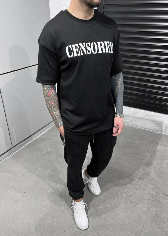 Футболка оверсайз censored черная MFStore Изображение Футболка оверсайз censored черная MFStore