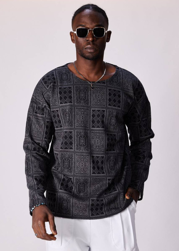 Лонгслів вільного крою в клітинку сірий MFStore Изображение Лонгслів вільного крою в клітинку сірий MFStore