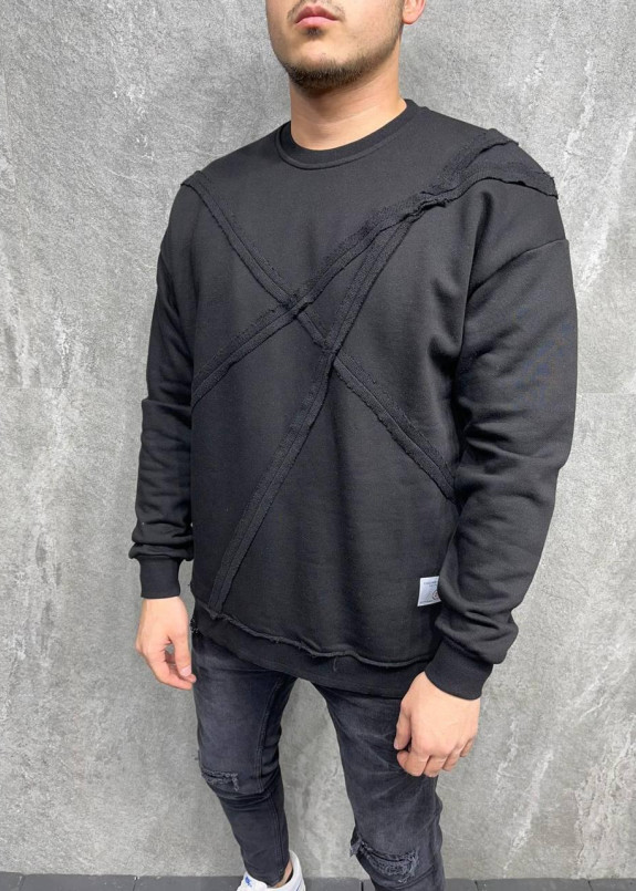 Дизайнерская кофта оверсайз черная MFStore Изображение Дизайнерская кофта оверсайз черная MFStore