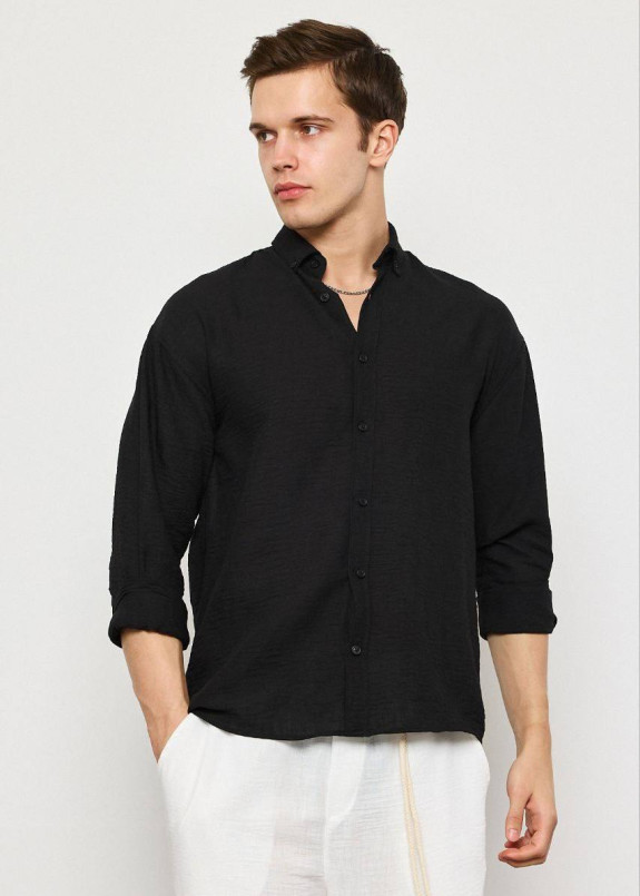 Сорочка базова вільного крою чорна MFStore Изображение Сорочка базова вільного крою чорна MFStore