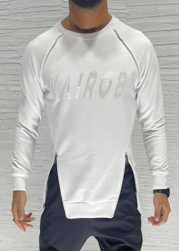 Світшот чоловічий з блискавками знизу білий MFStore Изображение Світшот чоловічий з блискавками знизу білий MFStore