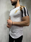 Изображение Футболка с вышивкой и узорами на плечах белый MFStore