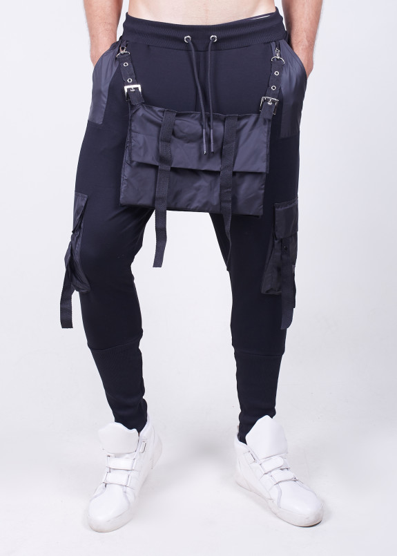 Брюки мужские спортивные с дизайнерской вставкой MFStore Изображение Брюки мужские спортивные с дизайнерской вставкой MFStore