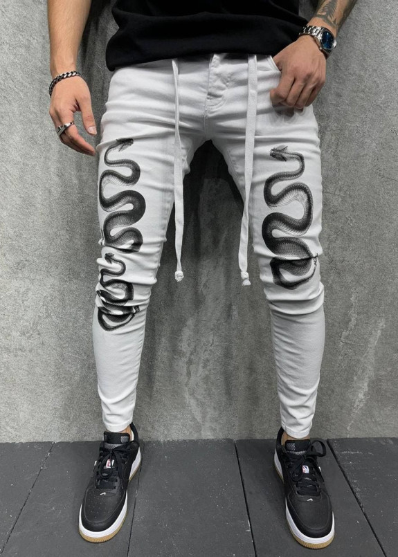 Джинсы мужские со змеями спереди MFStore Изображение Джинсы мужские со змеями спереди MFStore