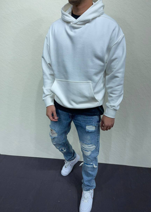 Худі чоловіче оверсайз базове біле MFStore Изображение Худі чоловіче оверсайз базове біле MFStore