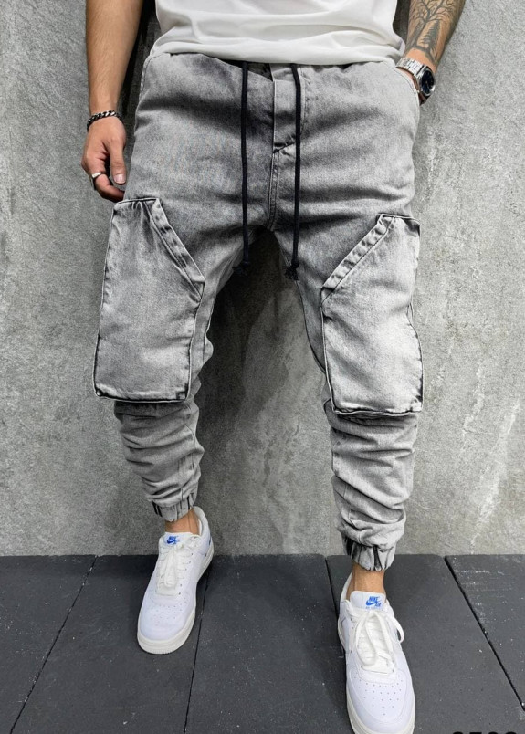 Джинсы с накладными карманами серые MFStore Изображение Джинсы с накладными карманами серые MFStore