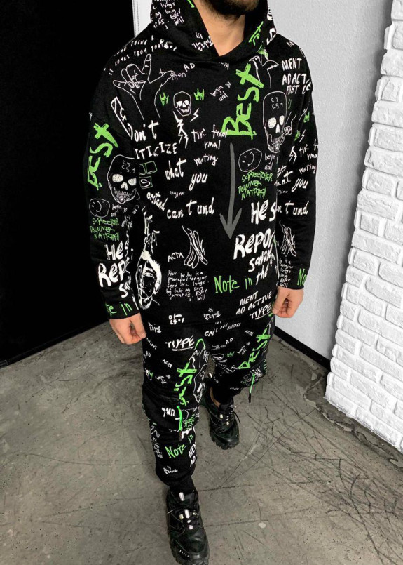 Костюм з капюшоном smile чорний MFStore Изображение Костюм з капюшоном smile чорний MFStore