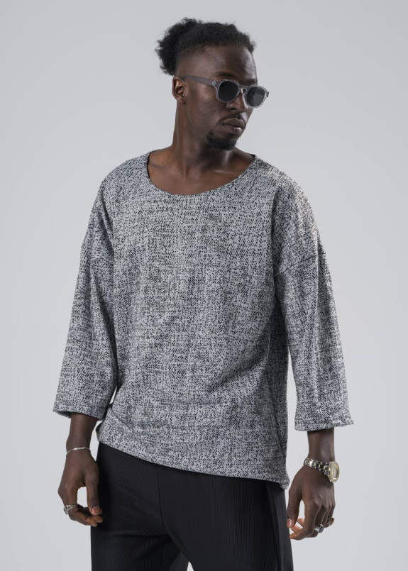 Футболка кімоно вільного крою сірого кольору MFStore Изображение Футболка кімоно вільного крою сірого кольору MFStore