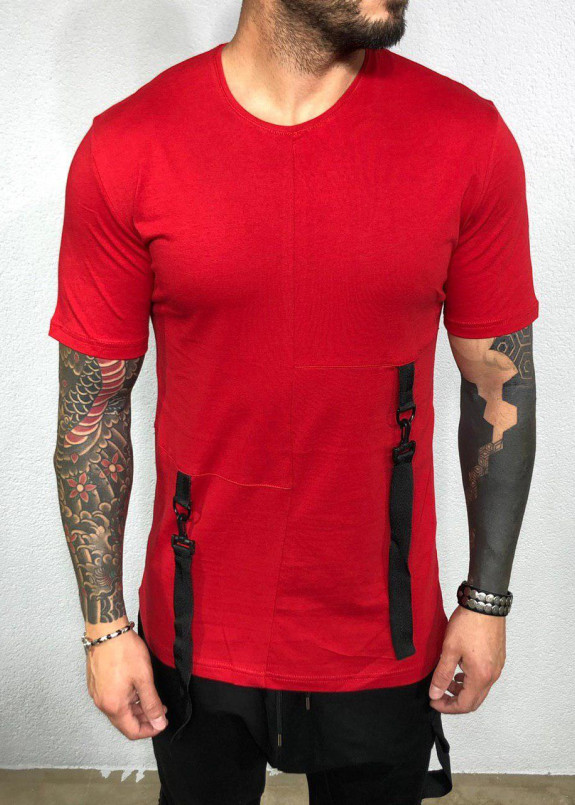 Футболка красная с черными лампасами Mfstore Изображение Футболка красная с черными лампасами Mfstore