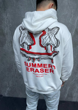 Худі оверсайз з принтом біле MFStore Изображение Худі оверсайз з принтом біле MFStore