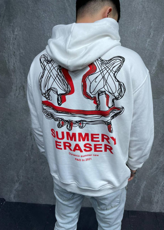 Худі оверсайз з принтом біле MFStore Изображение Худі оверсайз з принтом біле MFStore