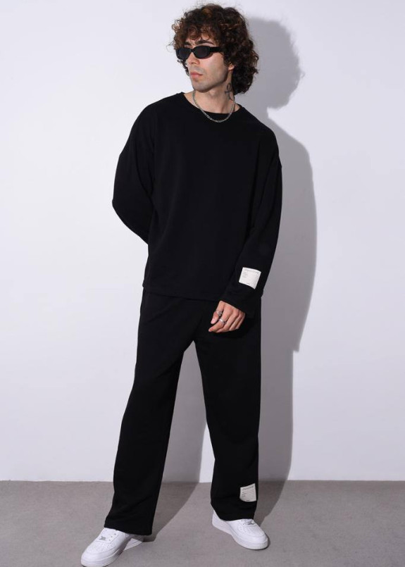 Костюм оверсайз з нашивками чорний MFStore Изображение Костюм оверсайз з нашивками чорний MFStore