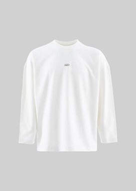 Лонгслів оверсайз базовий з лого білий MFStore Изображение Лонгслів оверсайз базовий з лого білий MFStore