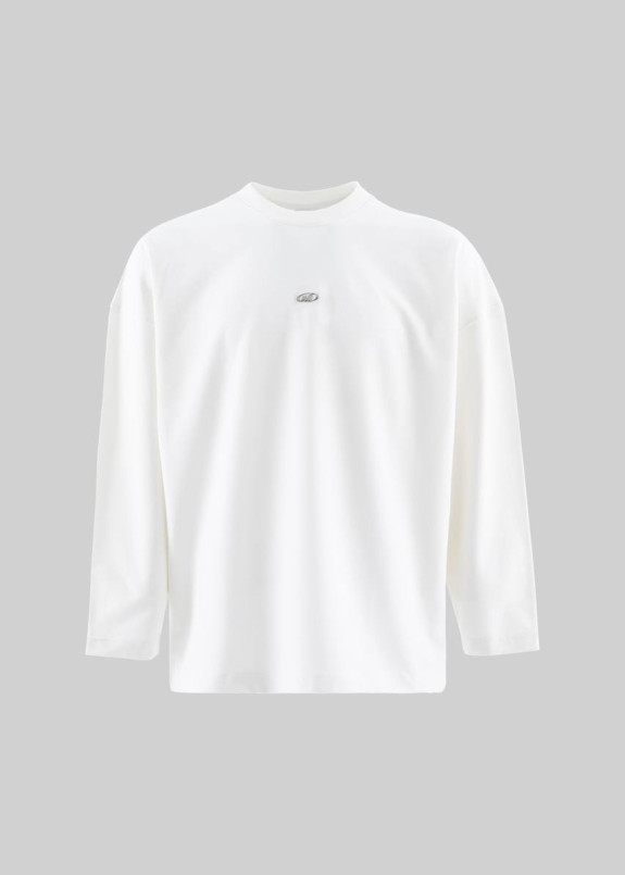 Лонгслів оверсайз базовий з лого білий MFStore Изображение Лонгслів оверсайз базовий з лого білий MFStore