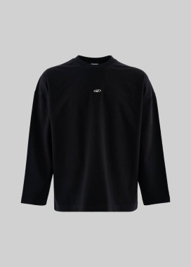 Лонгслів оверсайз базовий з лого чорний MFStore Изображение Лонгслів оверсайз базовий з лого чорний MFStore