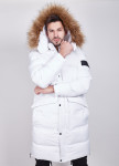 Пуховик белый матовый с мехом MFStore Изображение Пуховик белый матовый с мехом MFStore