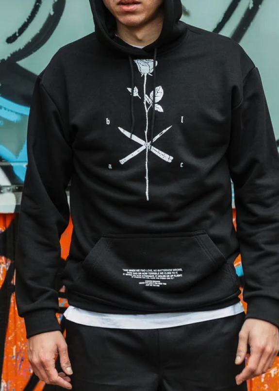 Худи мужское черное Black Rose Изображение Худи мужское черное Black Rose