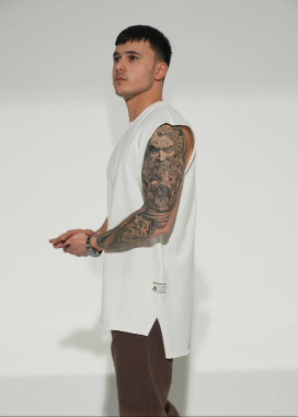 Майка вільного крою з подовженою спинкою біла MFStore Изображение Майка вільного крою з подовженою спинкою біла MFStore