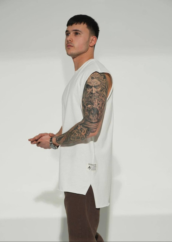 Майка вільного крою з подовженою спинкою біла MFStore Изображение Майка вільного крою з подовженою спинкою біла MFStore