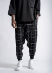 Стильні штани вільного крою галіфе у клітинку чорні MFStore Изображение Стильні штани вільного крою галіфе у клітинку чорні MFStore
