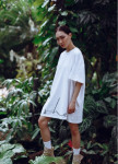 Платье-футболка MIDI OVERSIZE принт SHE Coco milk - белое She Black Limit Изображение Платье-футболка MIDI OVERSIZE принт SHE Coco milk - белое She Black Limit