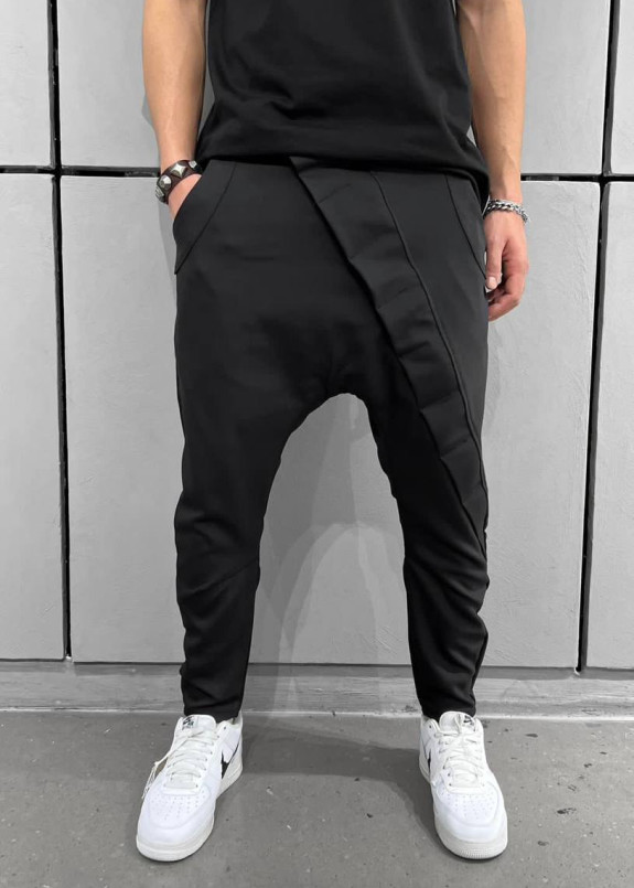 Брюки чорні галіфе з косою вставкою MFStore Изображение Брюки чорні галіфе з косою вставкою MFStore