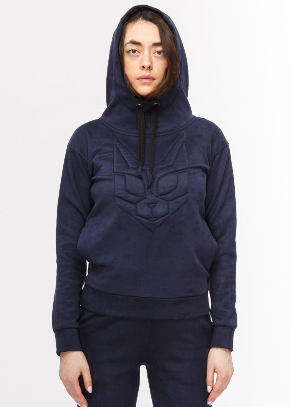 Худи с котом синее Roussin Изображение Худи с котом синее Roussin