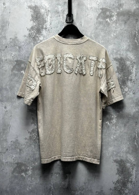 Оверсайз футболка виварена з нашивкою dedicated пудрова MFStore Изображение Оверсайз футболка виварена з нашивкою dedicated пудрова MFStore