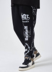 Штаны спортивные свободного кроя с принтом черные MFStore Изображение Штаны спортивные свободного кроя с принтом черные MFStore
