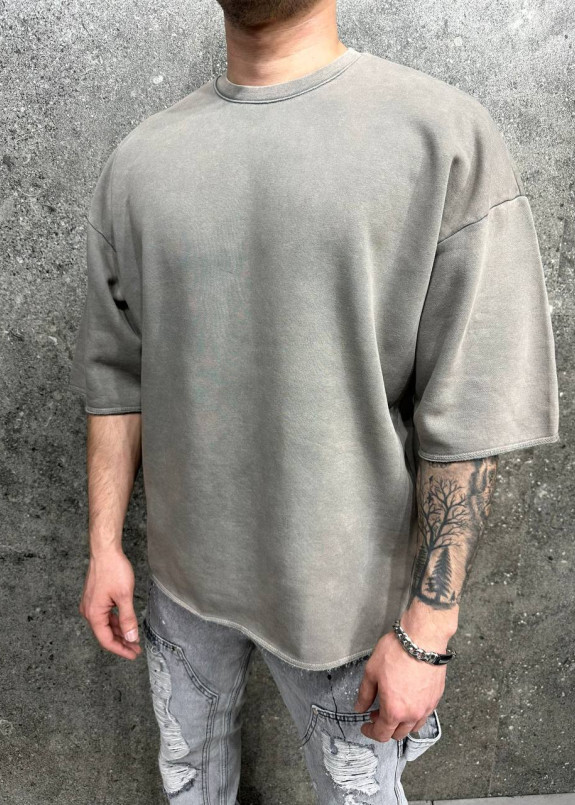 Футболка oversize з необробленими краями виварена пісок MFStore Изображение Футболка oversize з необробленими краями виварена пісок MFStore