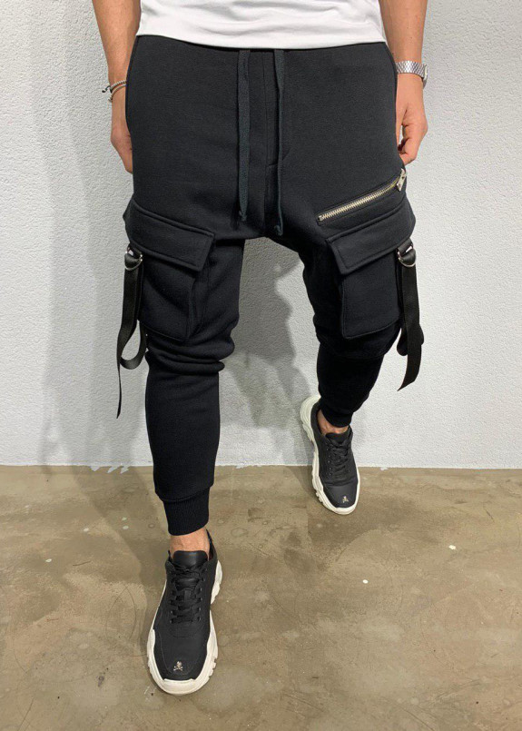 Брюки с накладными карманами и затяжками MFStore Изображение Брюки с накладными карманами и затяжками MFStore