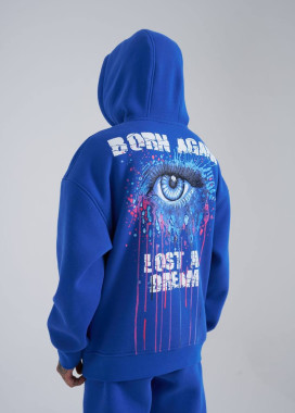 Худі чоловічий оверсайз з принтом ока синій MFStore Изображение Худі чоловічий оверсайз з принтом ока синій MFStore